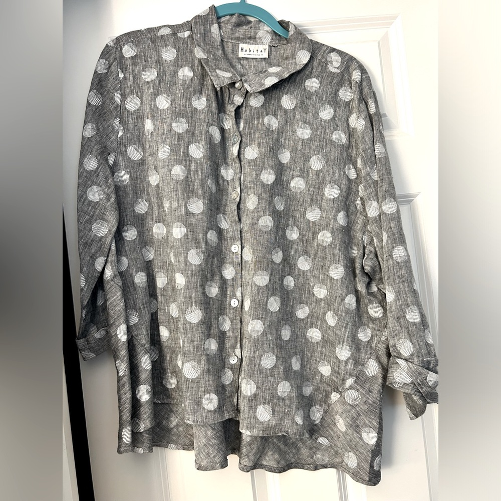 Habitat Linen Polka Dot Blouse